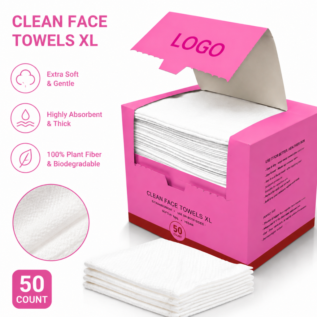 OEM Custom Logo Biodegradable Disposable Facial Towels